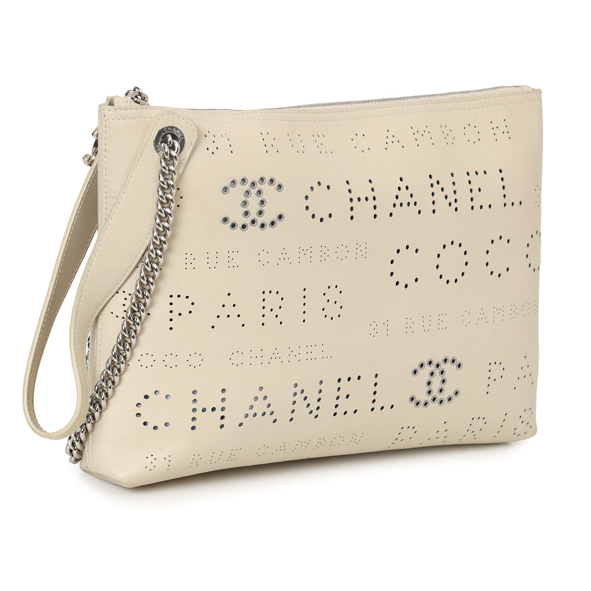 Beige Eyelet Clutch One Size