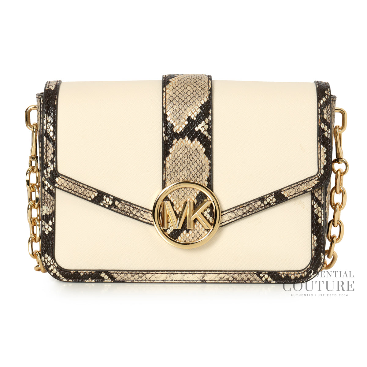 Carmen Medium Convertible Snake Embossed Trim Shoulder Flap Crossbody Bag