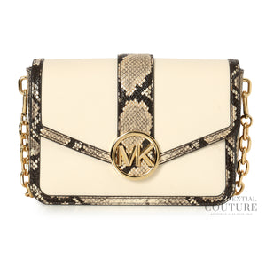 Carmen Medium Convertible Snake Embossed Trim Shoulder Flap Crossbody Bag