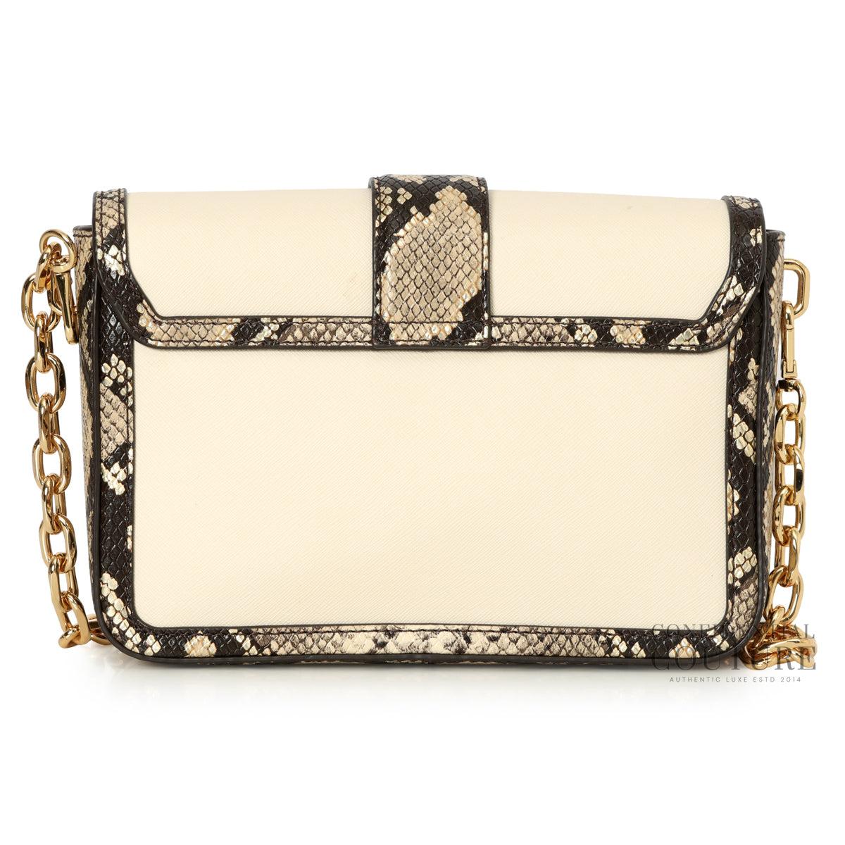 Carmen Medium Convertible Snake Embossed Trim Shoulder Flap Crossbody Bag