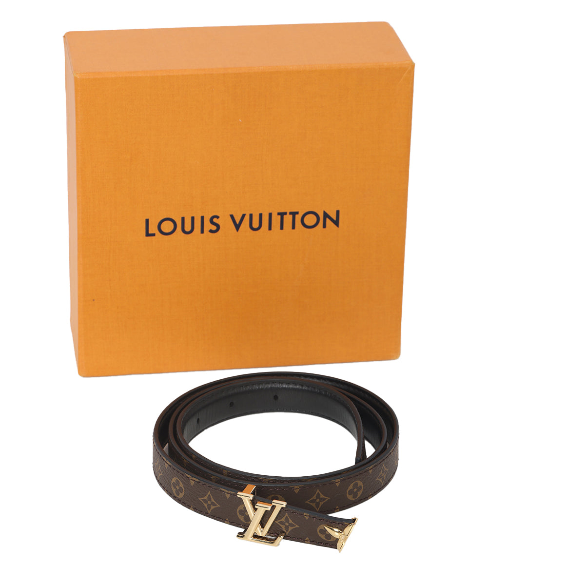 Black & Monogram Pretty LV 20mm Reversible Belt- 75 cm