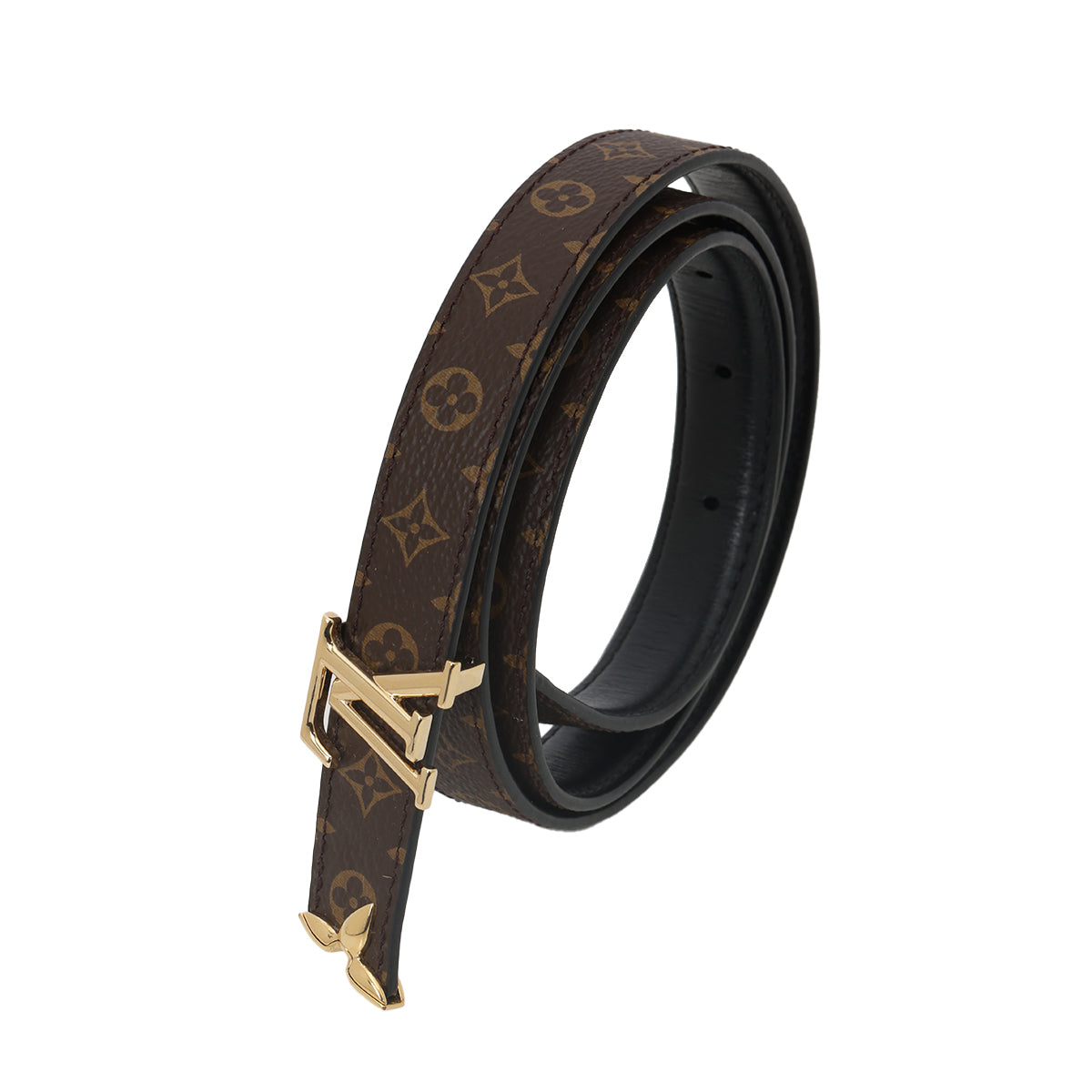 Black & Monogram Pretty LV 20mm Reversible Belt- 75 cm