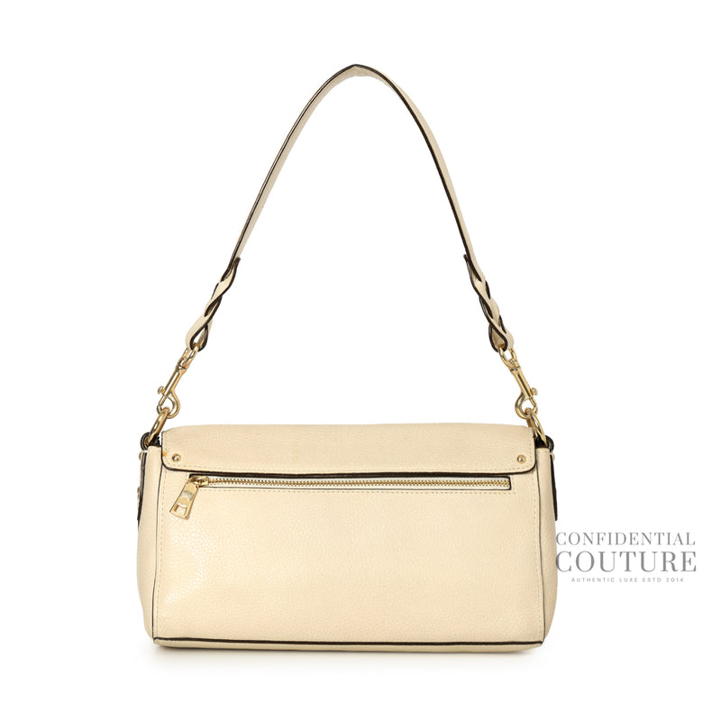 Jade 26 White Canvas Leather Shoulder Bag