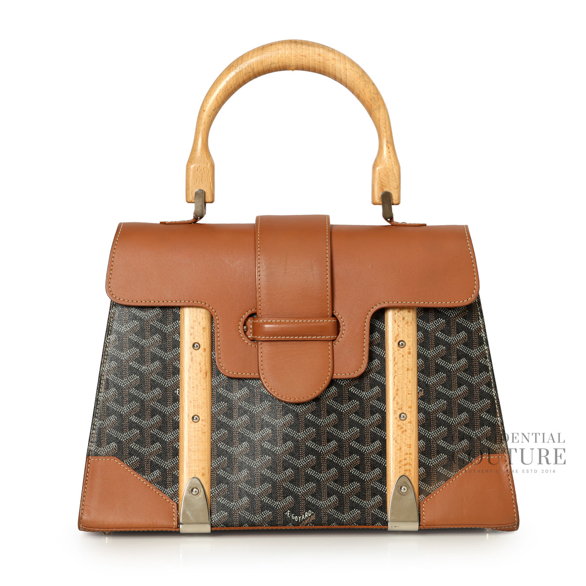 Saigon Structure MM Black & Tan Top Handle Bag