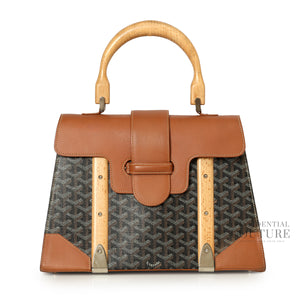 Saigon Structure MM Black & Tan Top Handle Bag