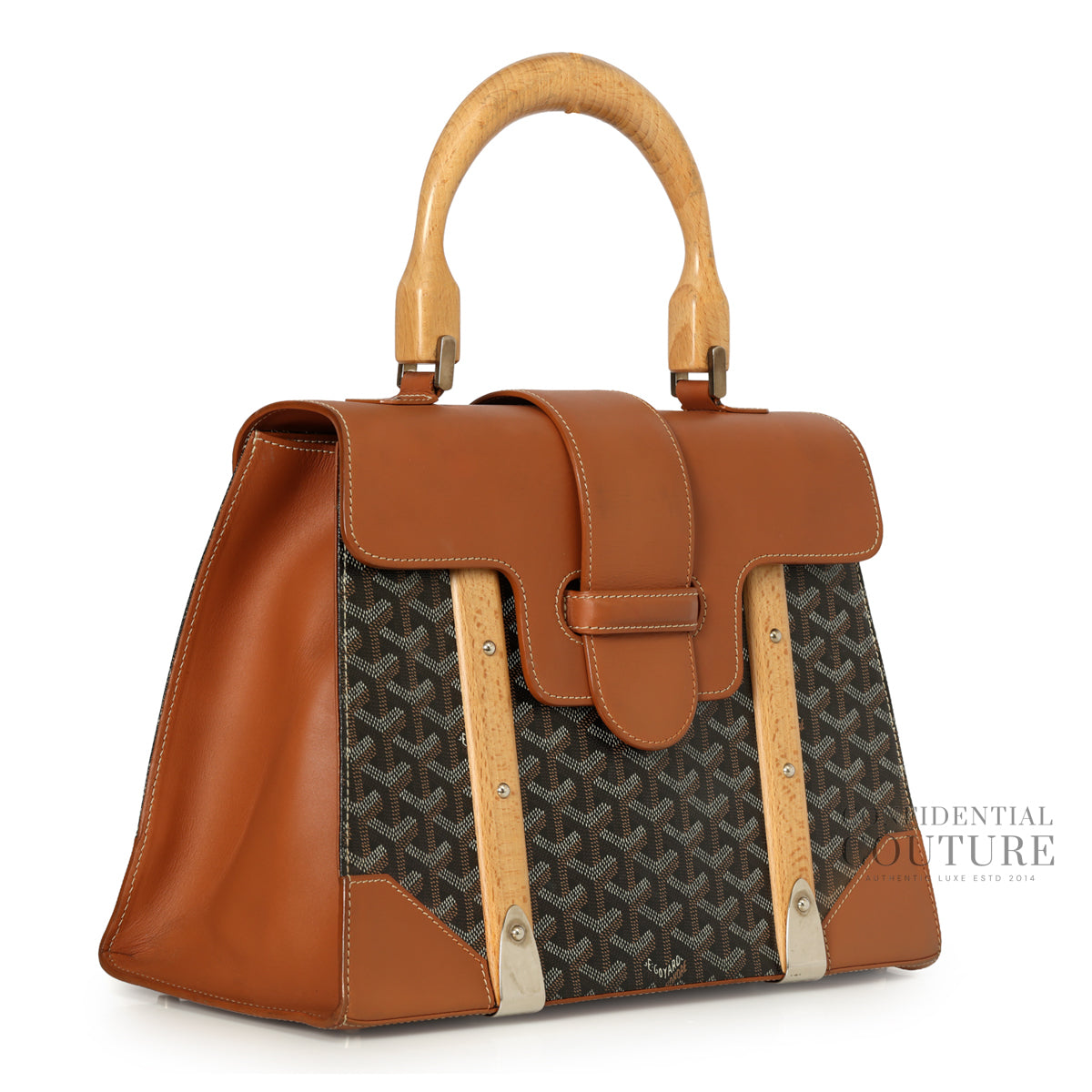 Saigon Structure MM Black & Tan Top Handle Bag