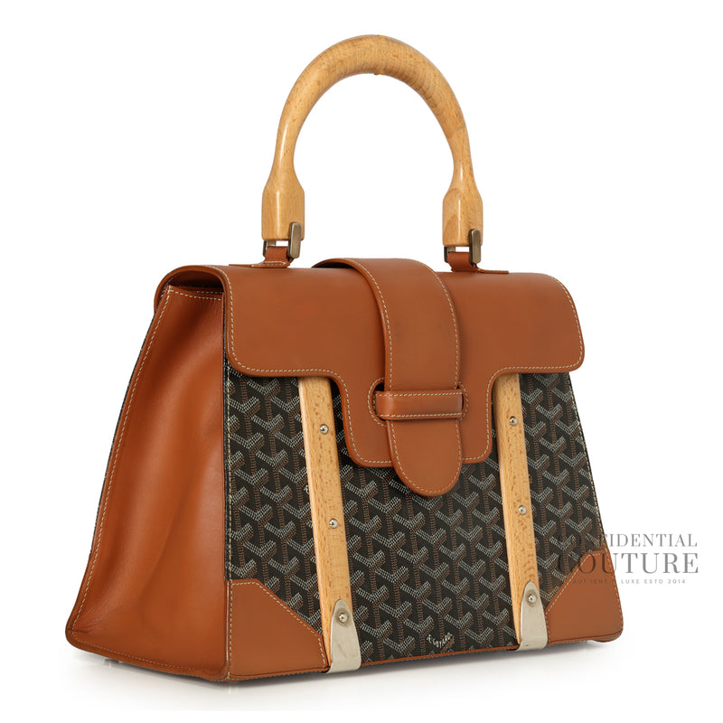 Saigon Structure MM Black & Tan Top Handle Bag