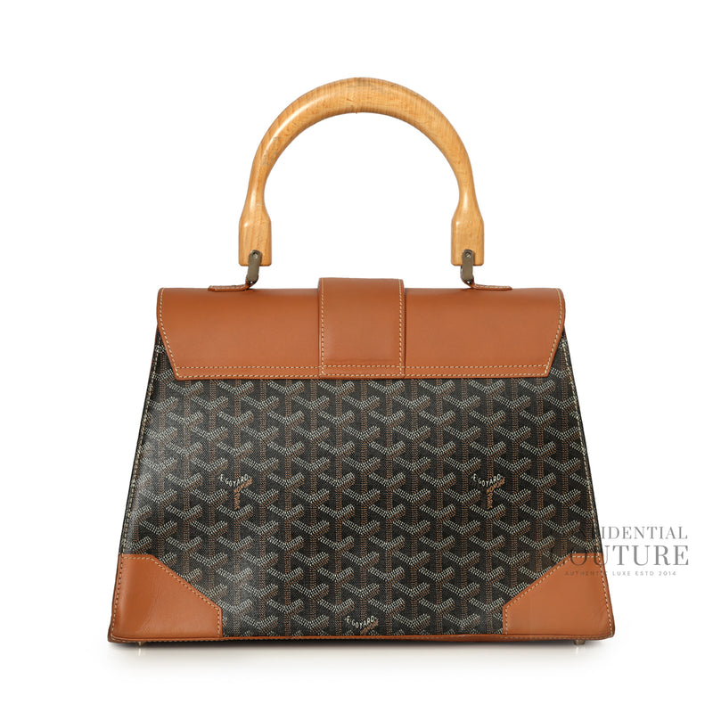 Saigon Structure MM Black & Tan Top Handle Bag