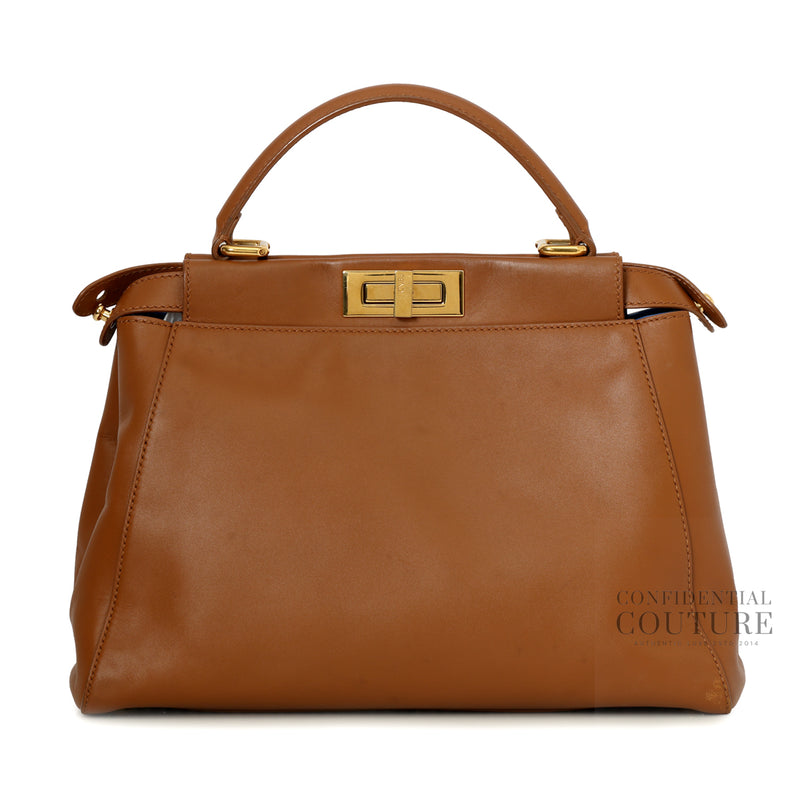 Secondhand Fendi Peekaboo Tan Leather Medium Top Handle Bag