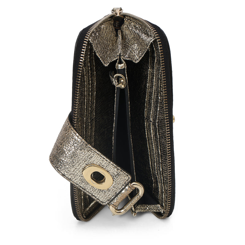 Jimmy choo silver coarse glitter zip around wallet sale