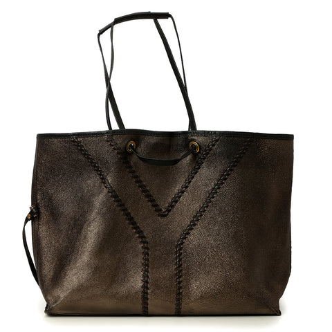Metallic Brown Reversible Neo Double Double Tote Bag One Size
