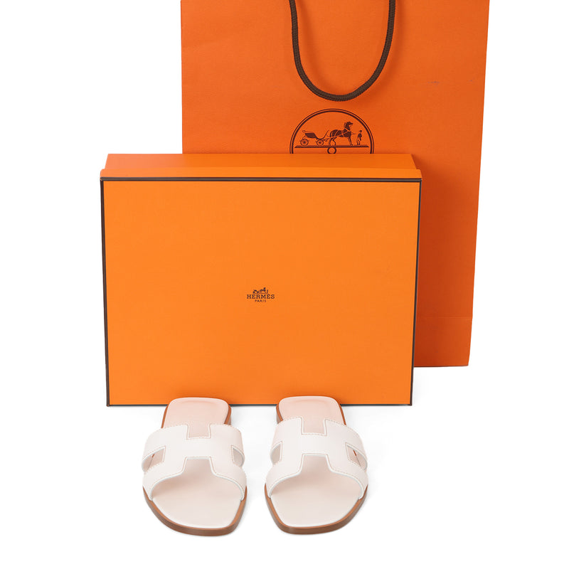 Hermes Blanc Oran Sandals EU 37 | US 6.5 | UK 4