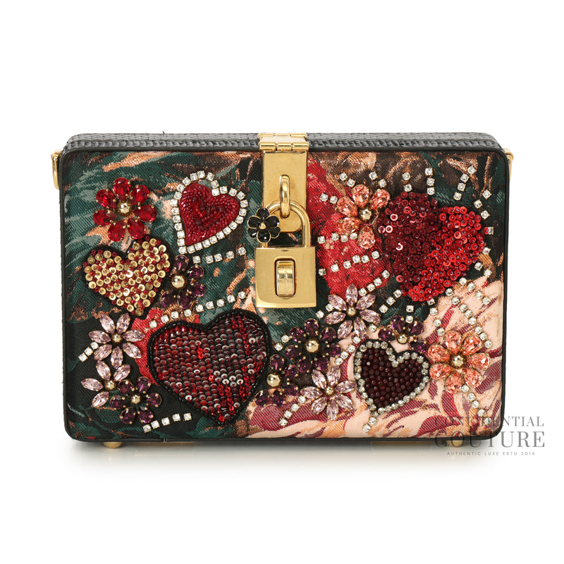 Secondhand Dolce & Gabbana Crystal Embellished Floral Jacquard Clutch