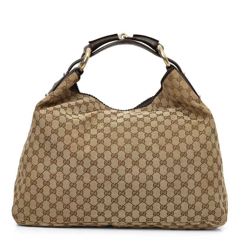 GG Canvas Horsebit Hobo Bag Large