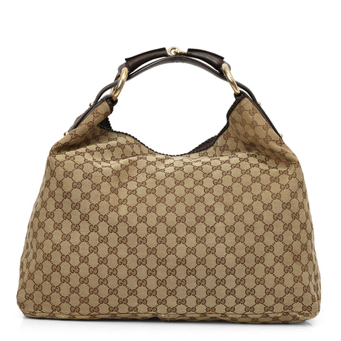 GG Canvas Horsebit Hobo Bag Large