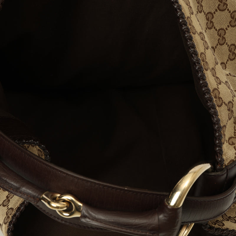 GG Canvas Horsebit Hobo Bag Large