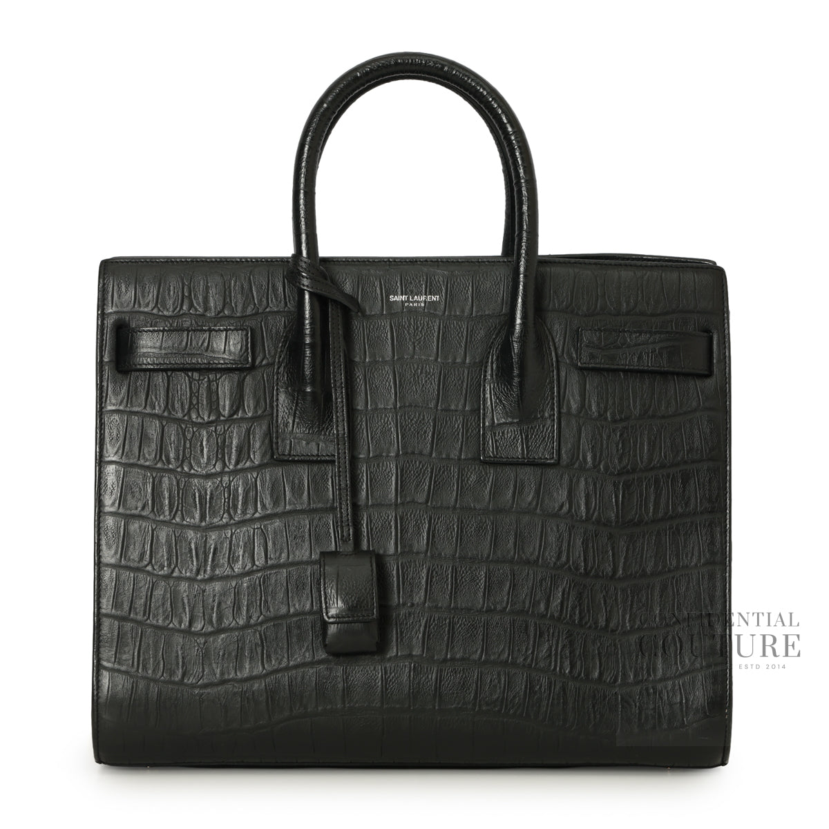 Sac De Jour Crocodile Embossed Leather Small Tote Bag