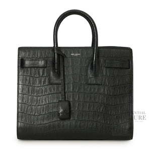 Sac De Jour Crocodile Embossed Leather Small Tote Bag