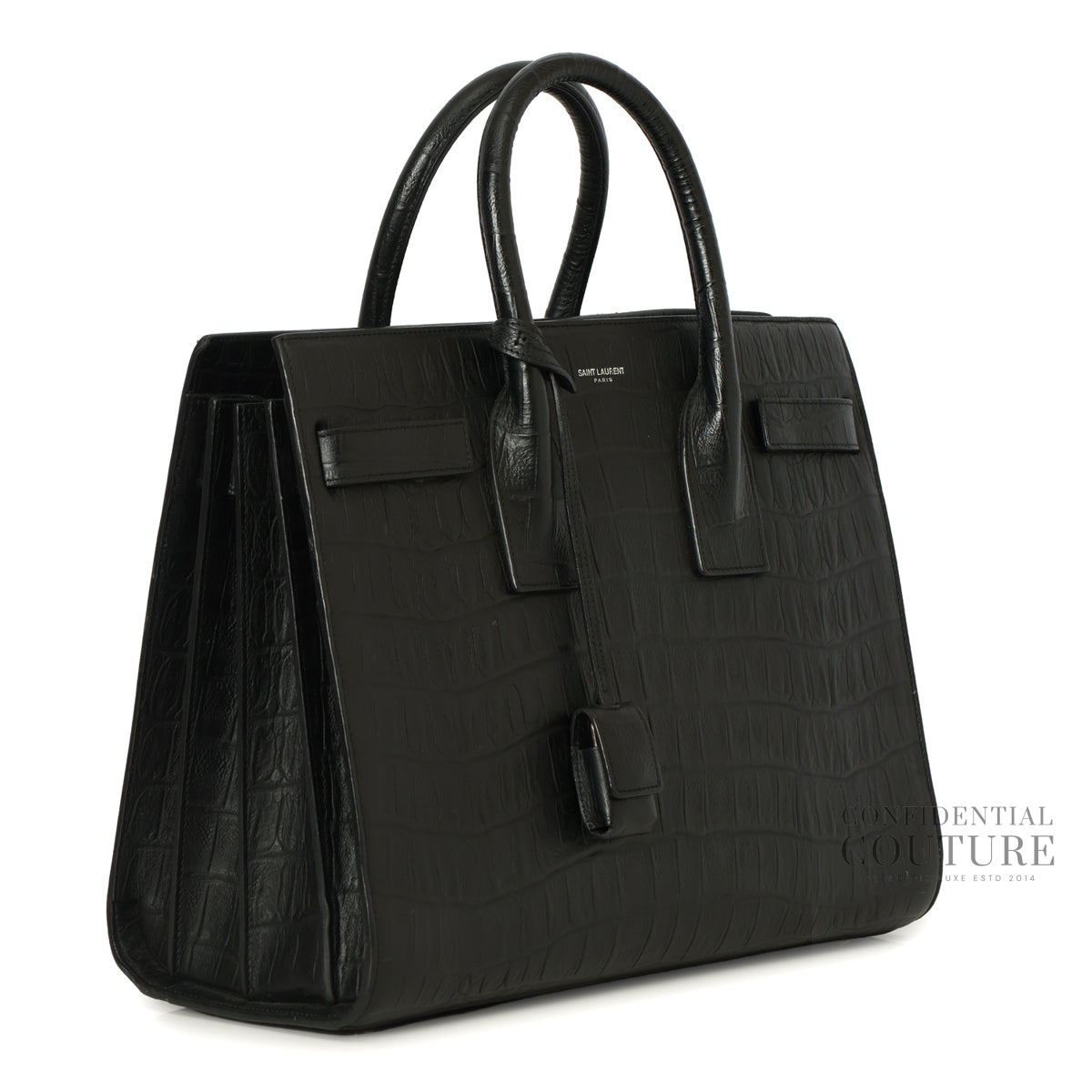 Sac De Jour Crocodile Embossed Leather Small Tote Bag