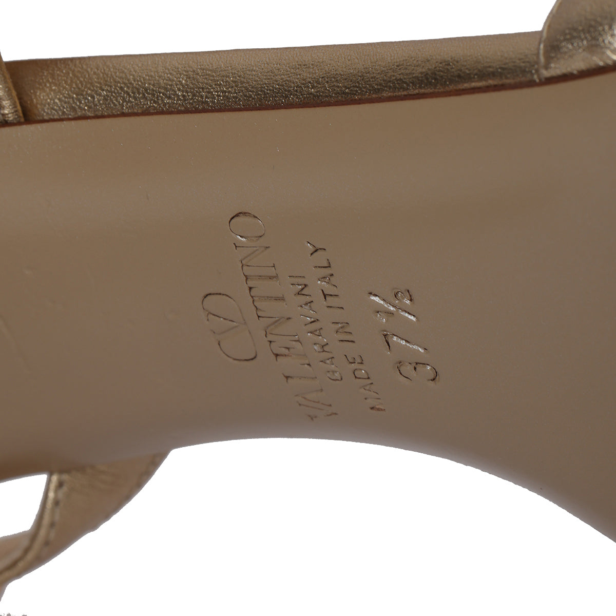 Gold Rockstud Opal Slingback Sandals in Laminated Nappa Leather EU 37.5