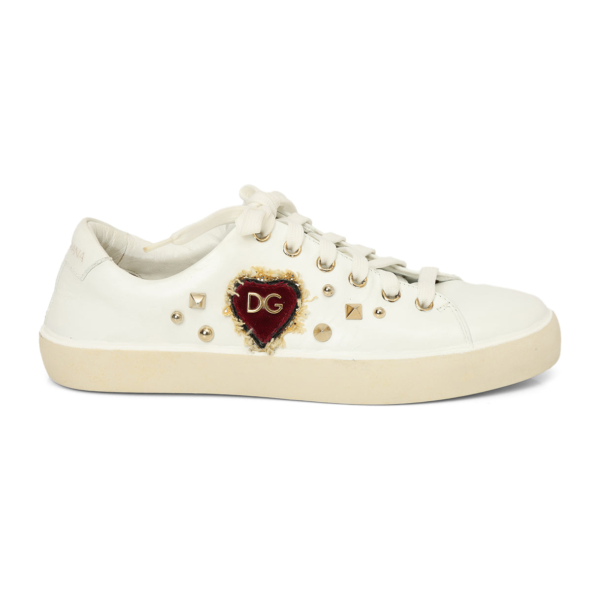 White Embellished Sneakers - 37