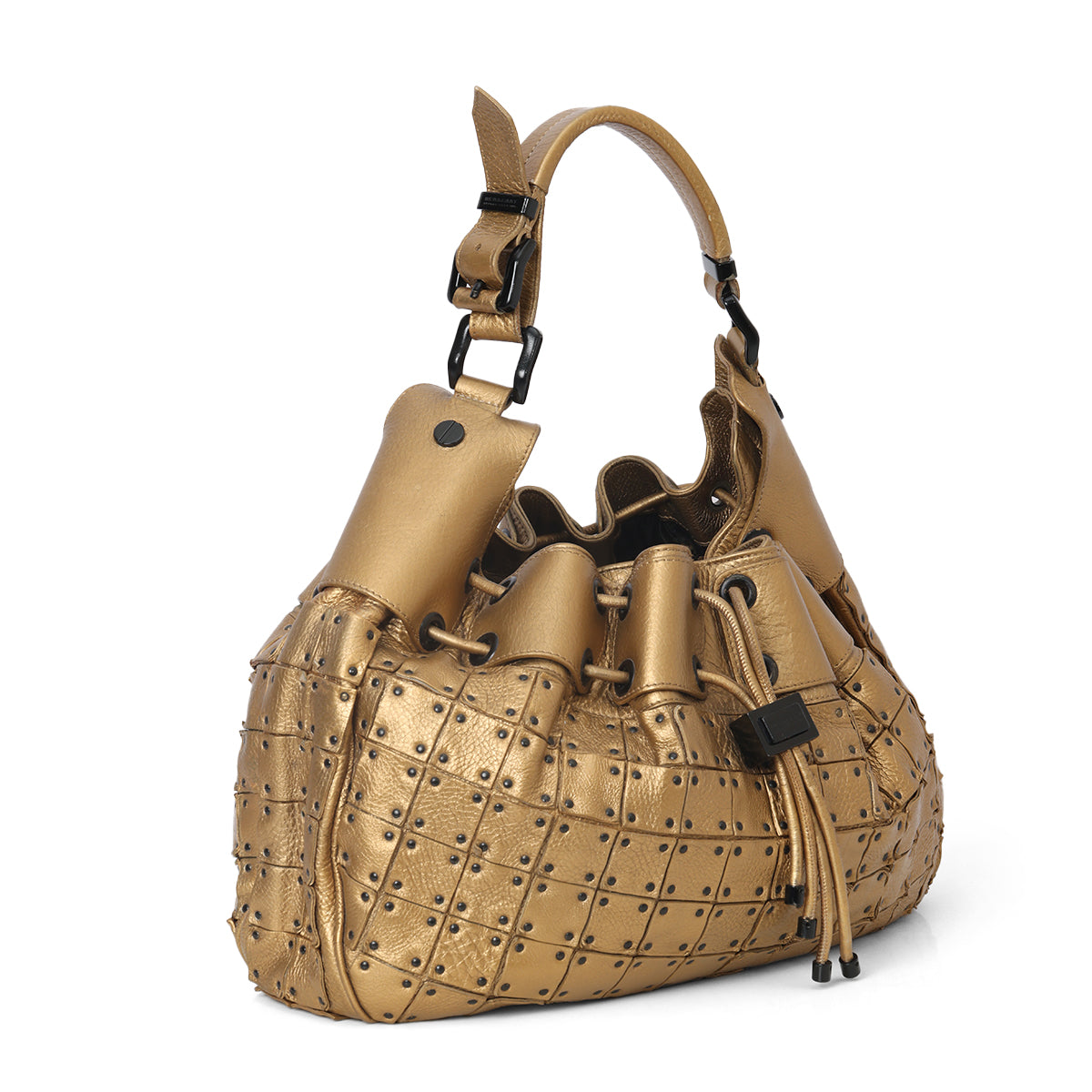 Gold Leather Prorsum Runway Studded Warrior Hobo Bag