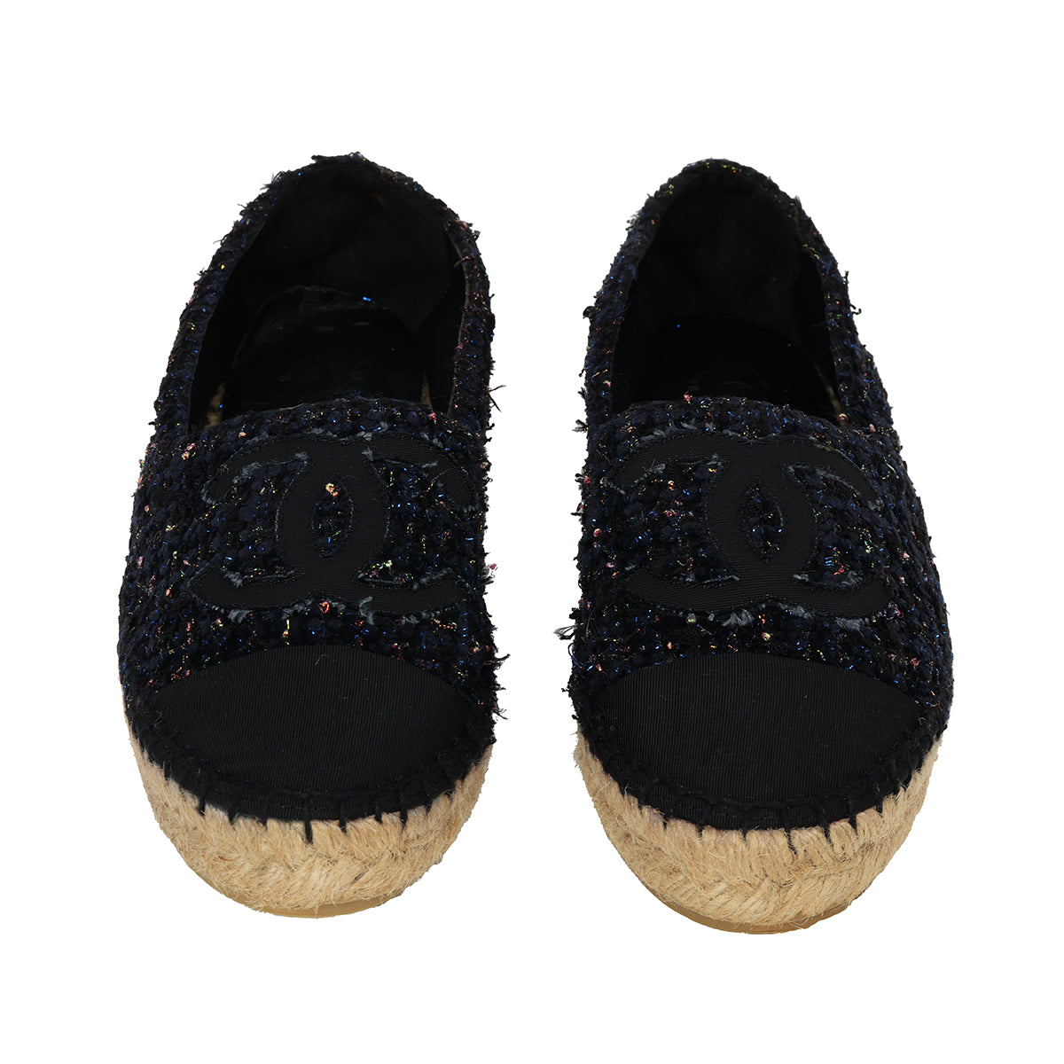 Espedrilles Sequin Tweed and Grosgrain Calfskin Leather Size - 35
