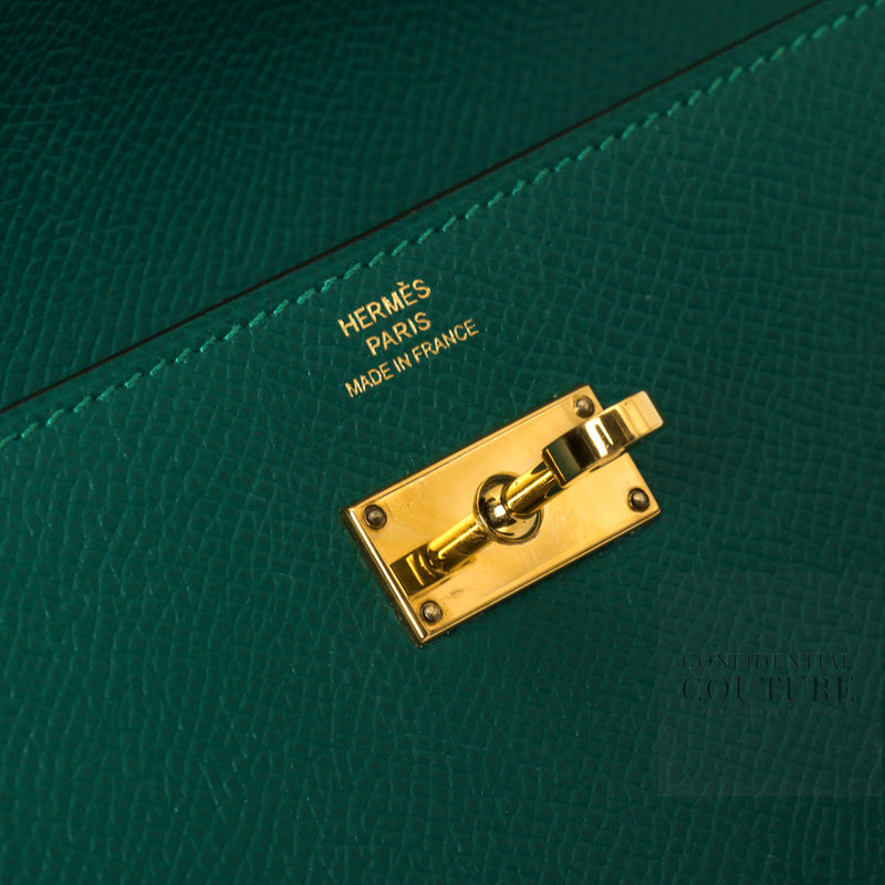 Kelly Classique To Go Wallet Vert Jade GHW | Restored | 2018
