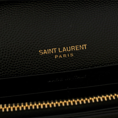 Black Cassandre Leather Wallet On Chain Medium