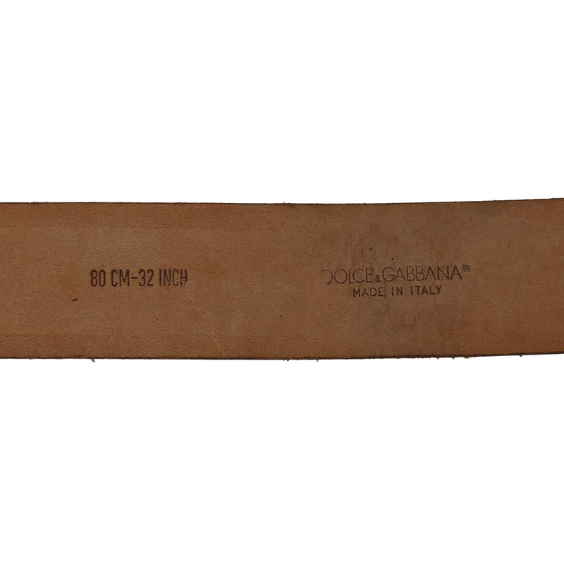 Double Heart x Crystal Embellished DG Python Leather Belt