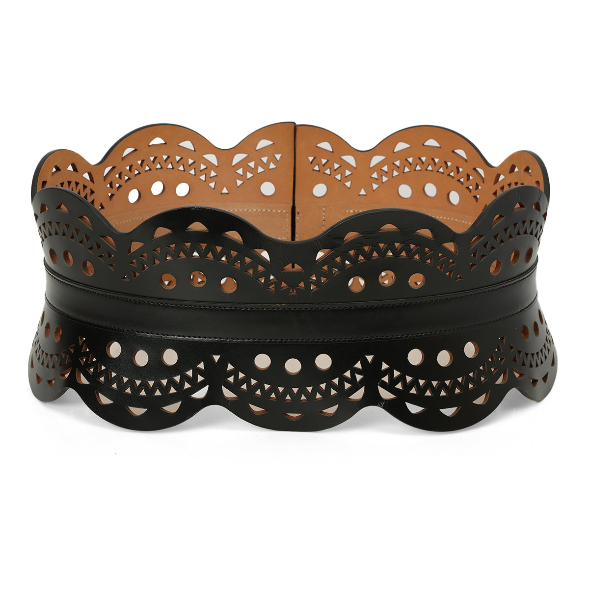 Neo Bustier Belt In Perforated Calfskin