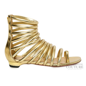 Catchetta Gold Gladiator Flat Sandals Size 36.5