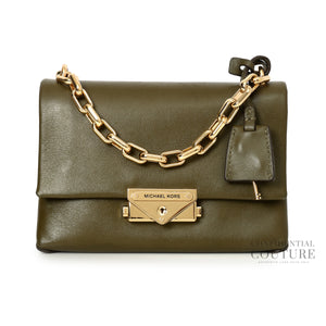 Olive Cece Leather Shoulder Bag