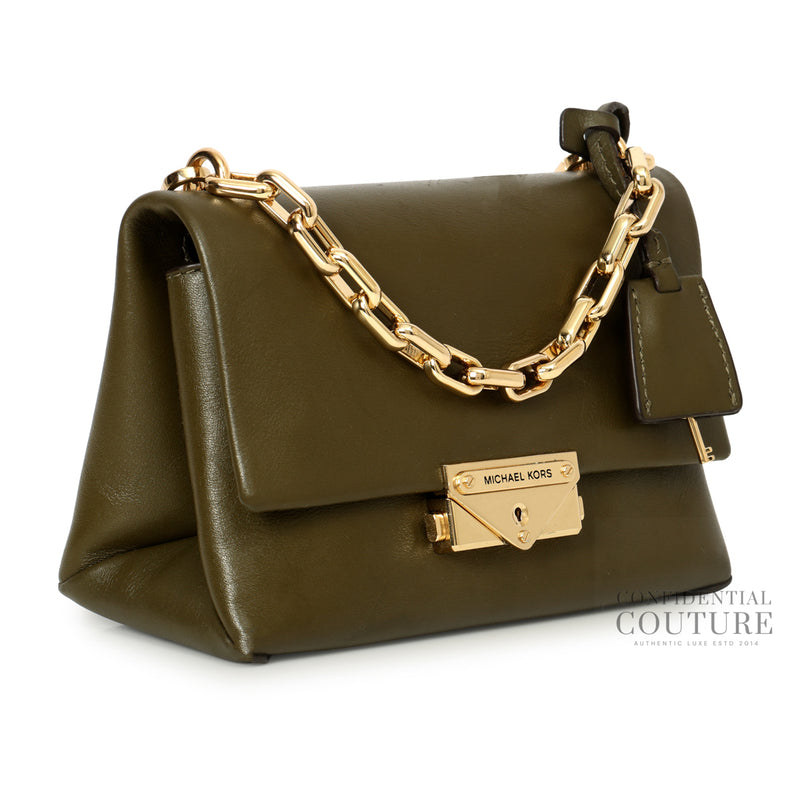 Pre-loved Michael Kors Olive Cece Leather Shoulder Bag