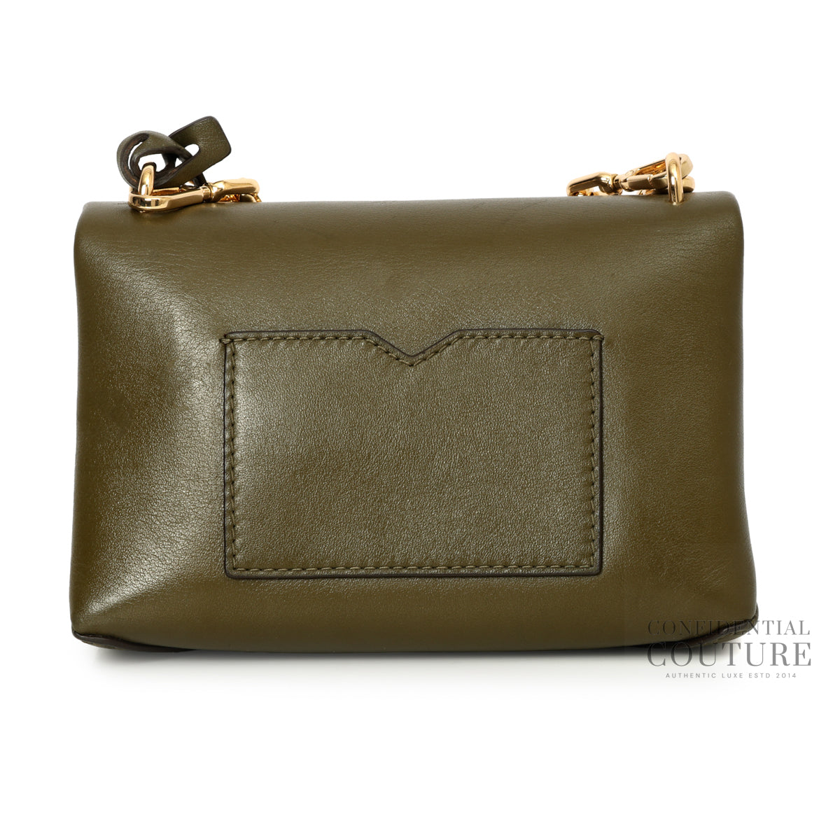 Olive Cece Leather Shoulder Bag
