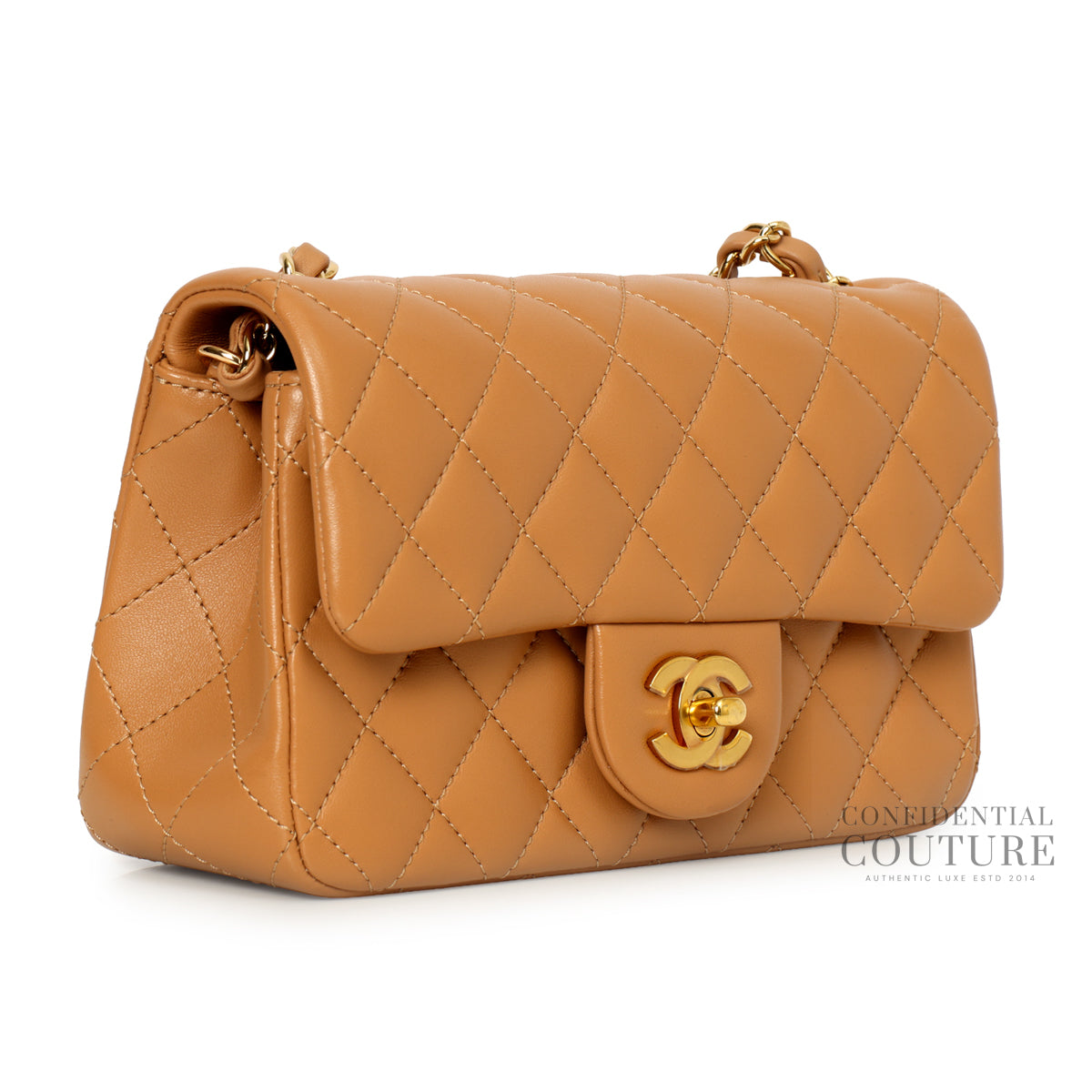 Caramel Classic Mini Flap Bag