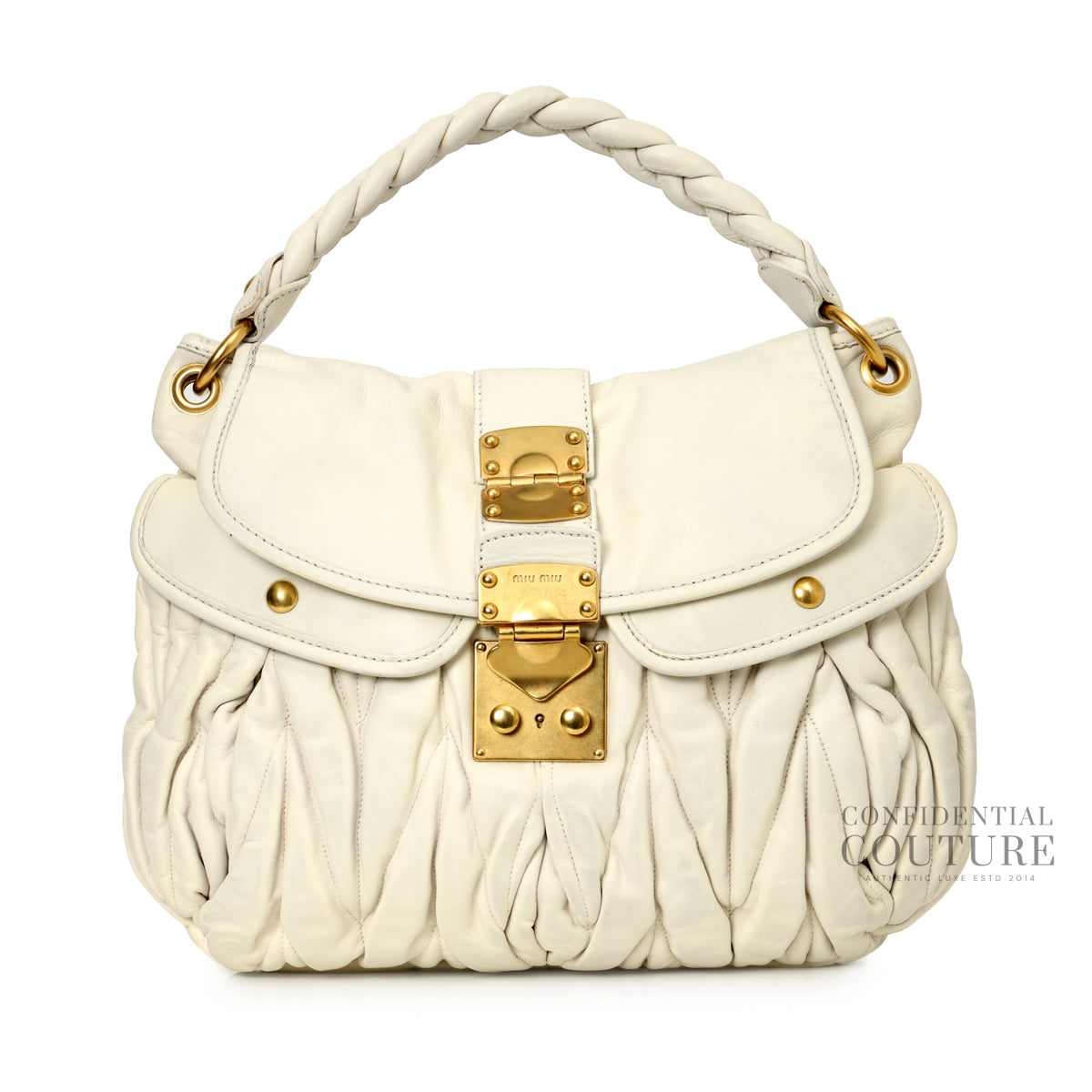 Matelassé Coffer Off white Satchel Bag