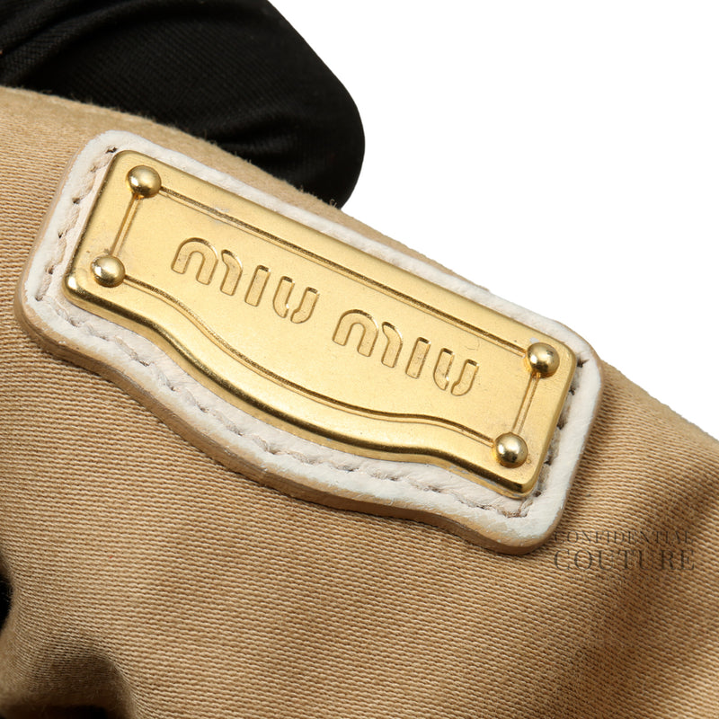 Pre-loved Miu Miu MatelassÃ© Coffer Off white Satchel Bag.5
