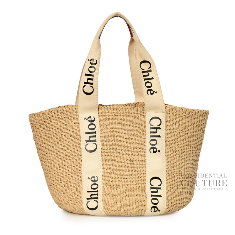 Beige Large Woody Basket Bag