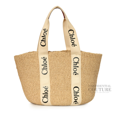 Beige Large Woody Basket Bag