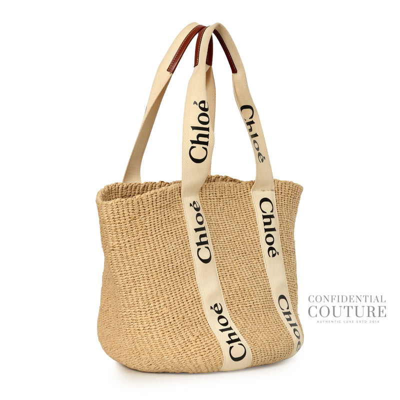Beige Large Woody Basket Bag