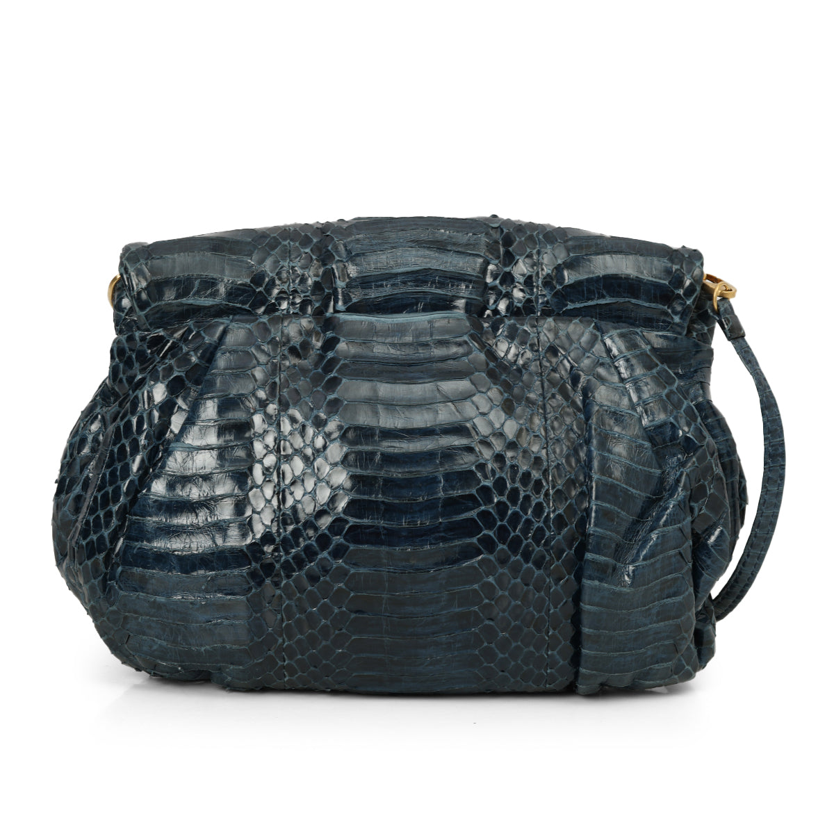 Blue Python Skin Crossbody Bag One Size