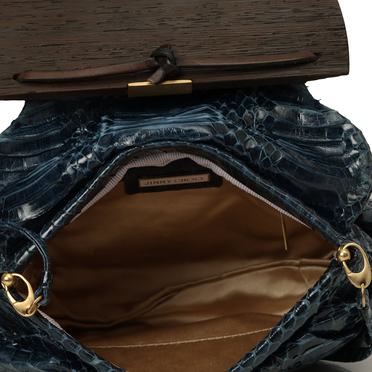 Blue Python Skin Crossbody Bag One Size