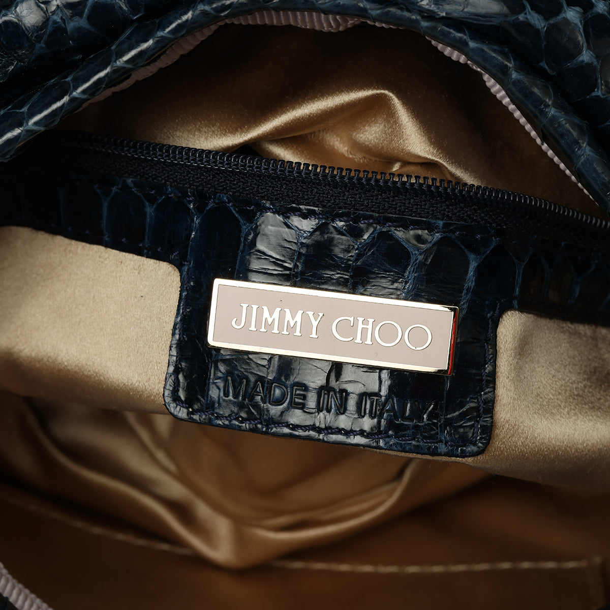 Blue Python Skin Crossbody Bag One Size