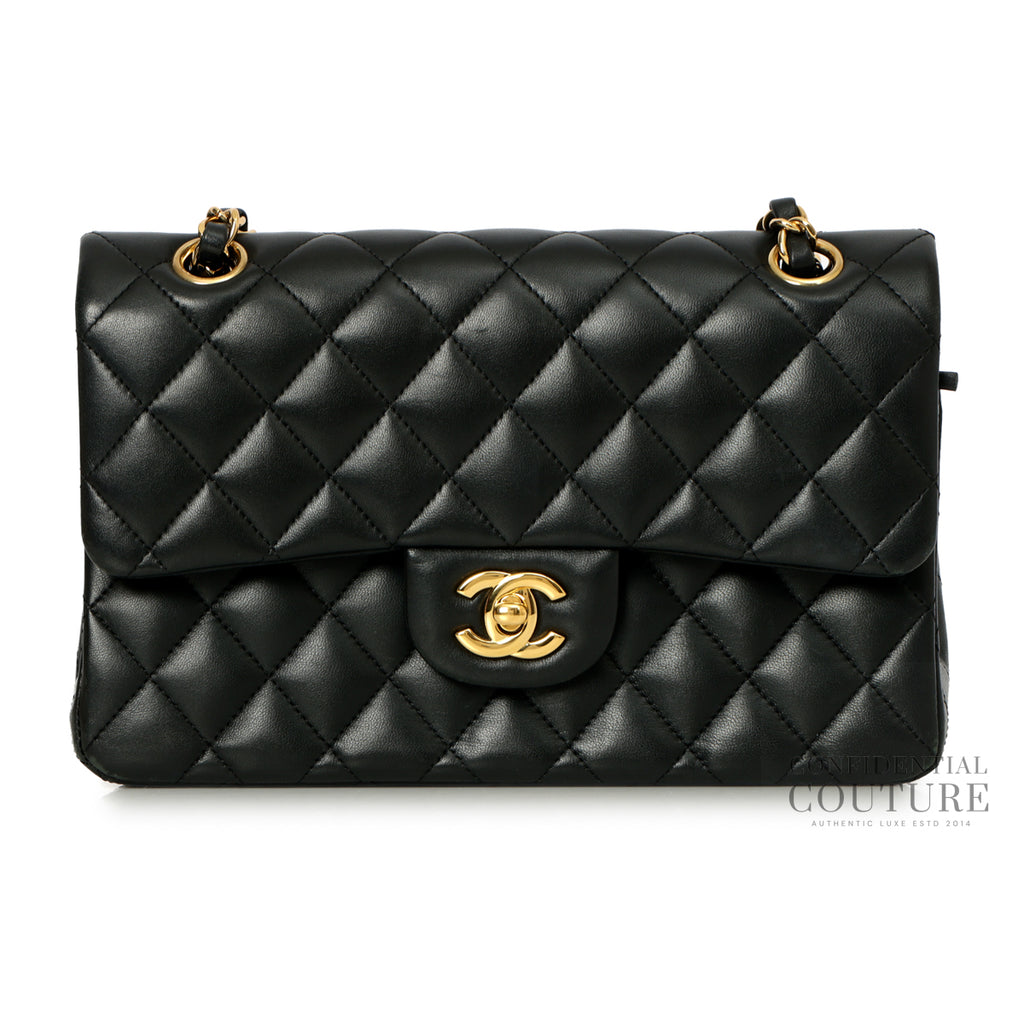 Shop Pre-Loved Chanel Black Small Classic Flap Bag Lambskin