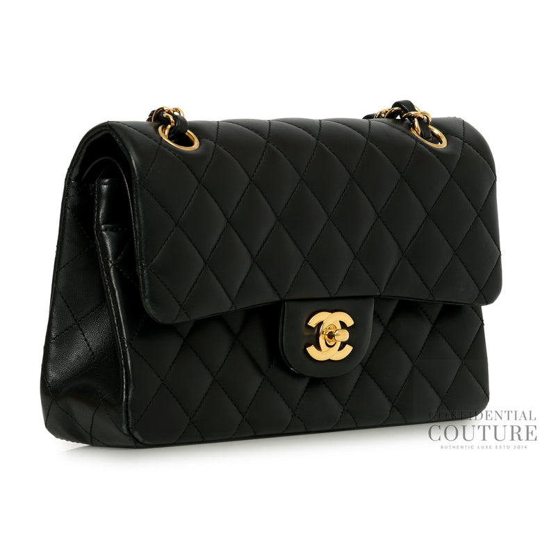 Black Small Classic Double Flap Lambskin Bag