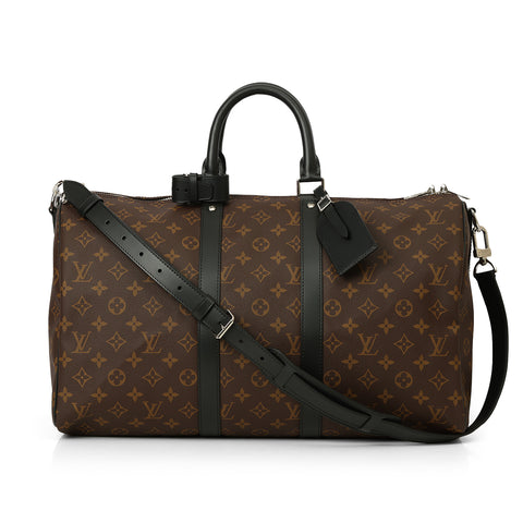 Black Monogram Canvas Keepall Bandouliere -45