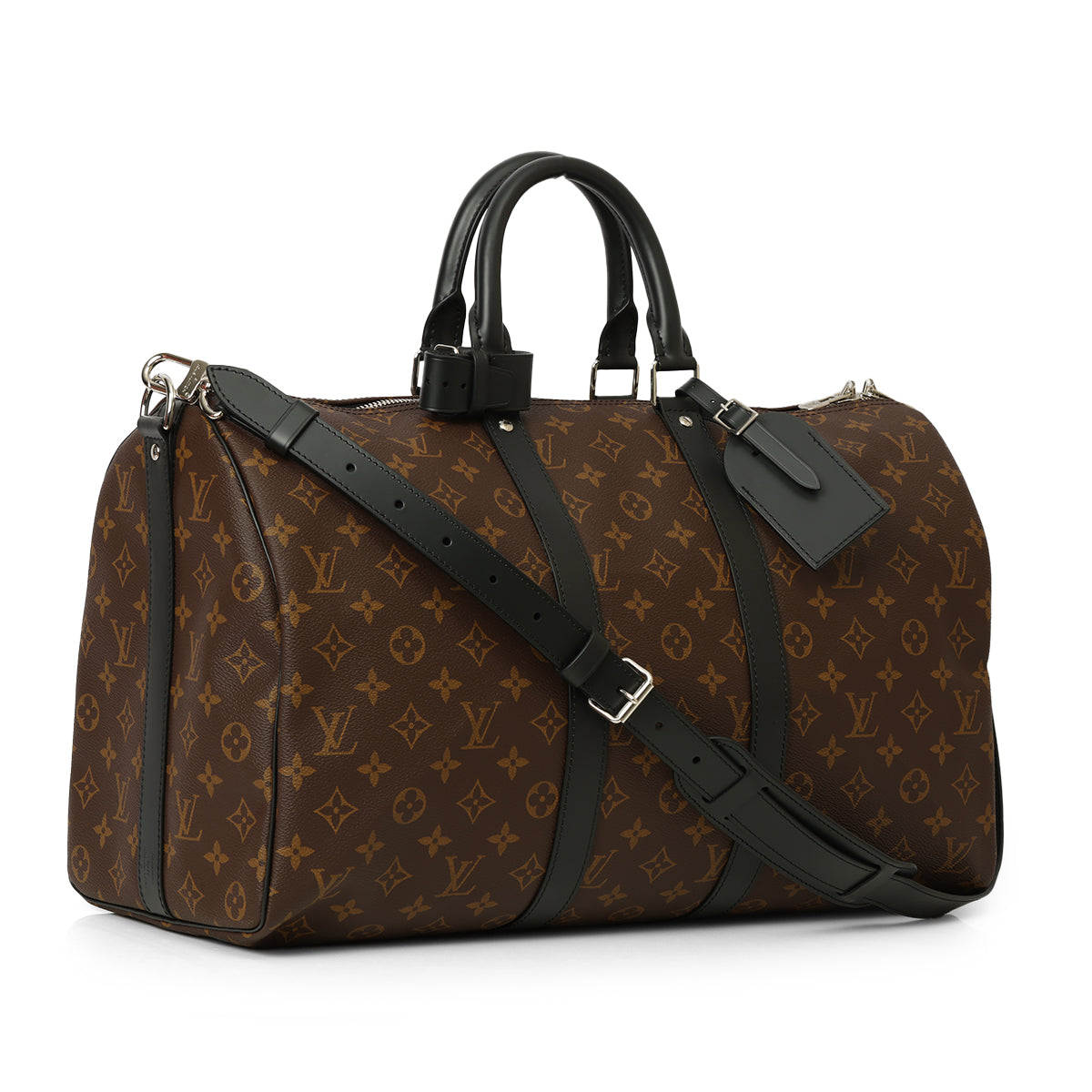 Black Monogram Canvas Keepall Bandouliere -45