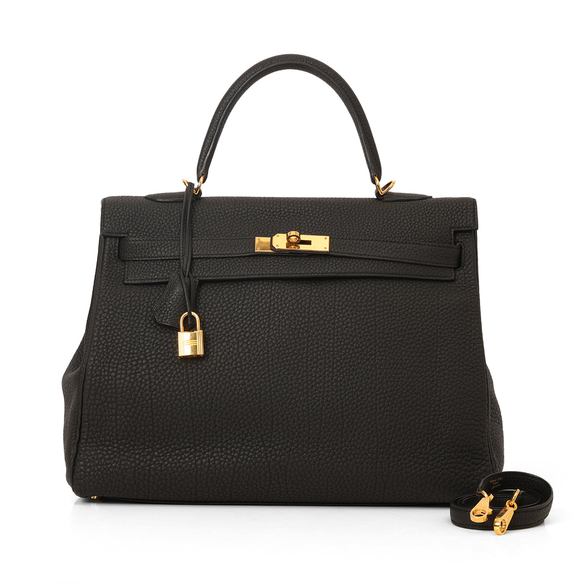 Kelly 35 Noir with Gold Hardware in Clemence Leather