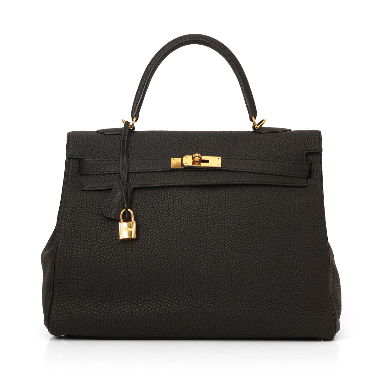 Kelly 35 Noir with Gold Hardware in Clemence Leather